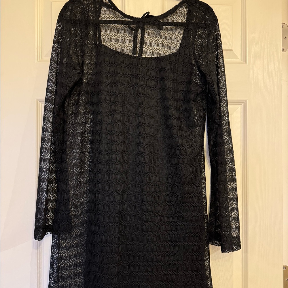 H&M Black Sheer Lace Coverup